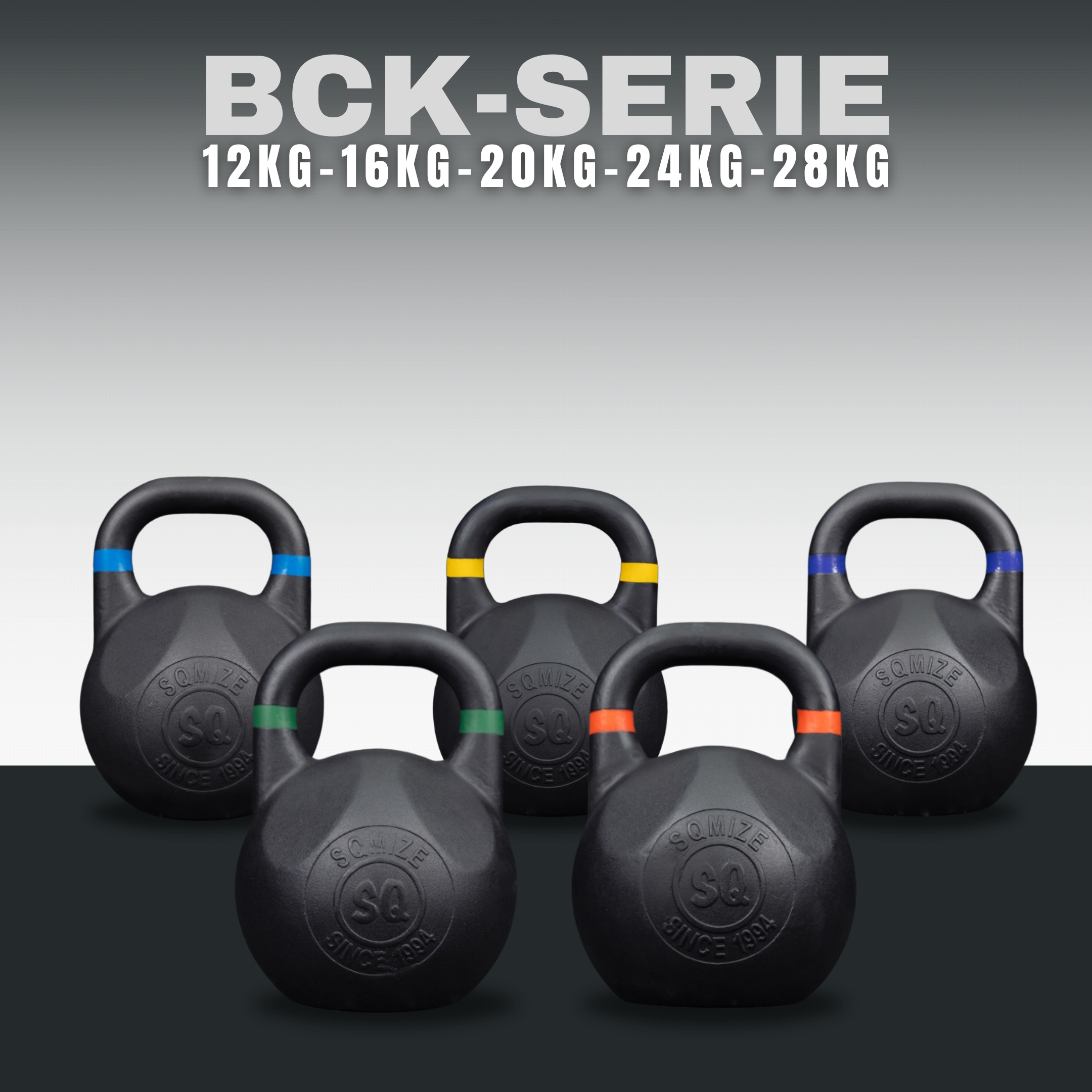 Black Competition Kettlebell SQMIZE® BCK100 Set, 100 kg