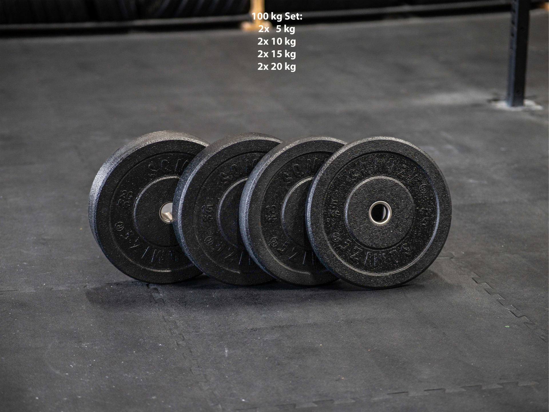 High-Tempered Bumper Plate Set SQMIZE® CRBP100, 100 kg