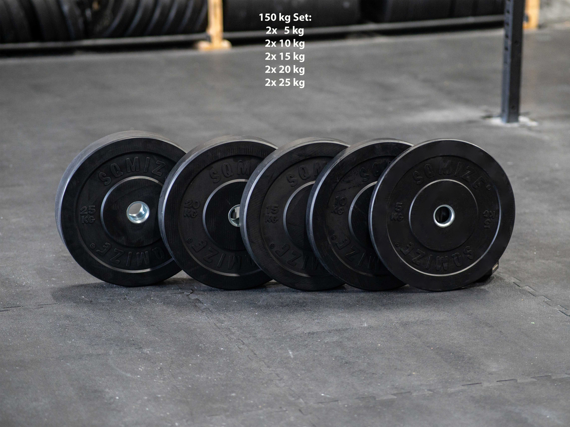 Bumper Plate Set SQMIZE® BBP150, 150 kg