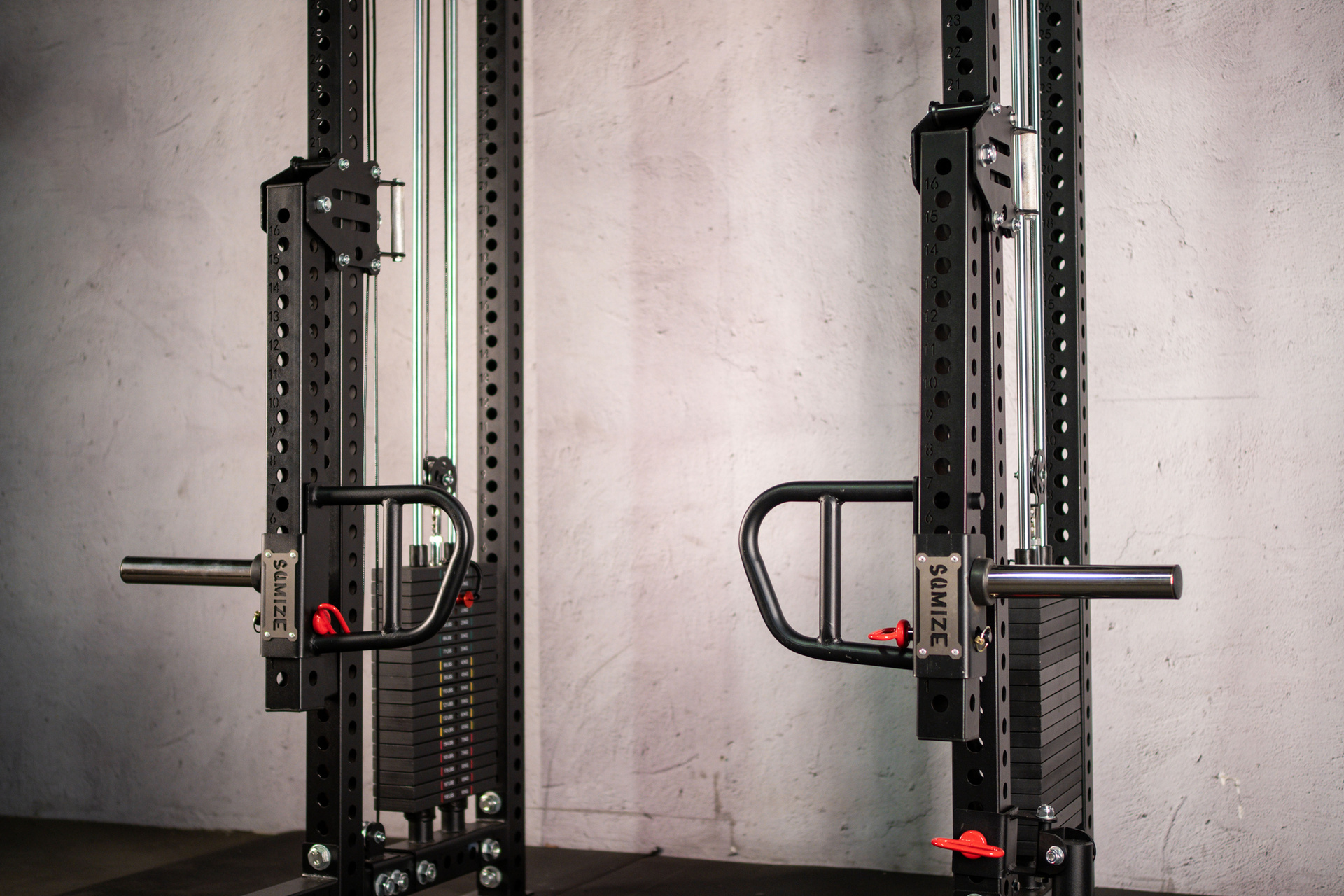 Twin-Power Gym SQMIZE® ELITE CLUB SQ-S855-90, Kabelzugstation & Half Rack, Höhe 215 cm, Price Special