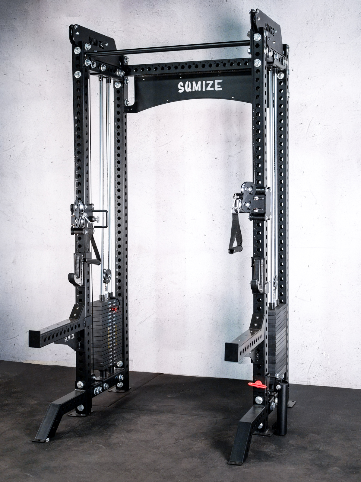 Twin-Power Gym SQMIZE® ELITE CLUB SQ-S855-90, Kabelzugstation & Half Rack, Höhe 215 cm, Price Special
