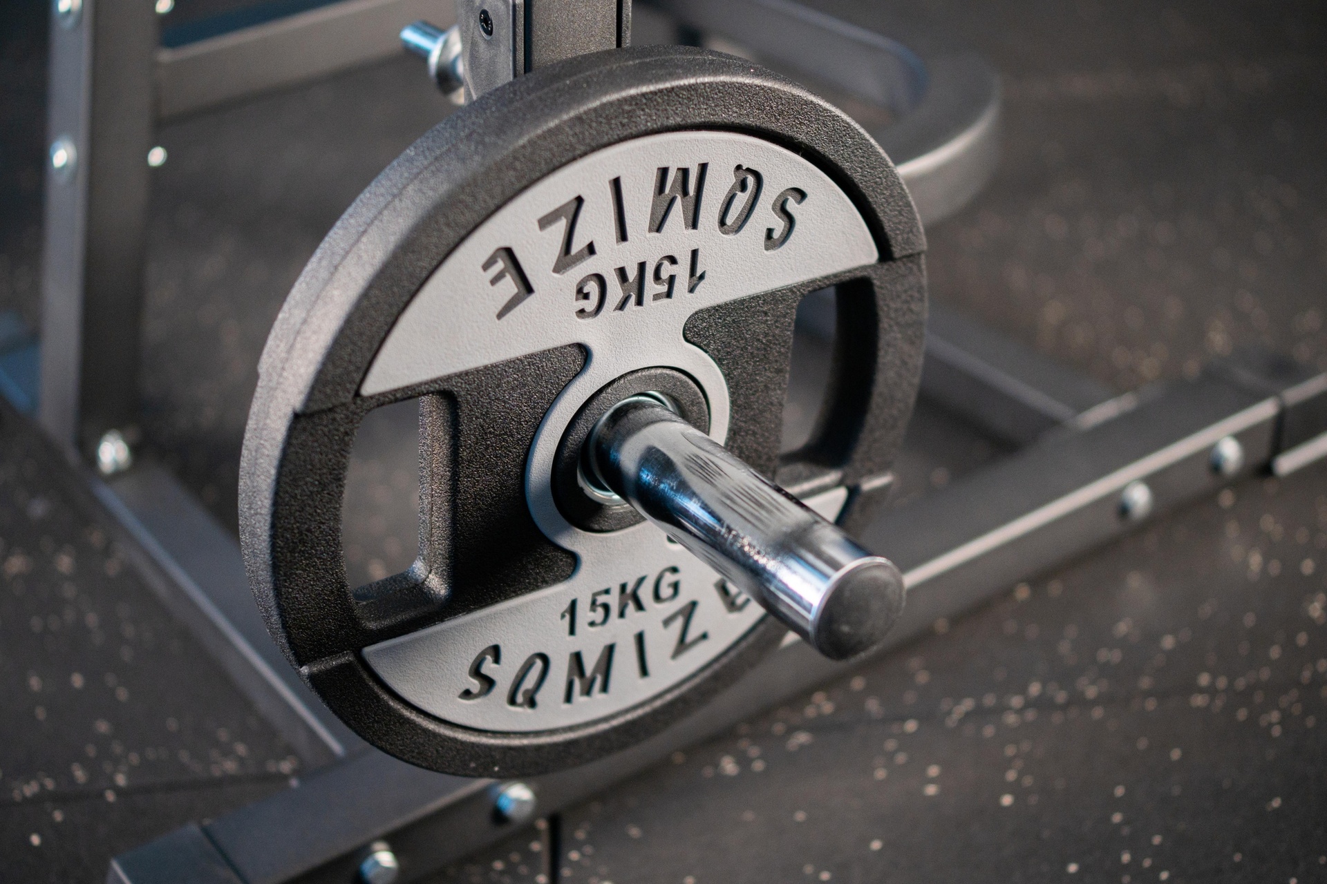 Olympia Hantelscheibe SQMIZE® Premium Bison OPT15 BlackGrey, 15 kg