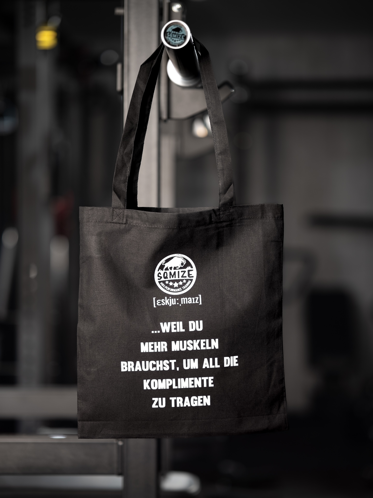 Baumwolltasche SQMIZE® schwarz, "...Komplimente"