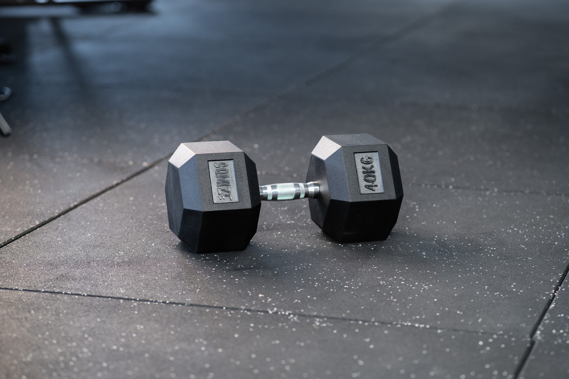 Hex Dumbbell SQMIZE® HDBR40, gummiert, 40 kg