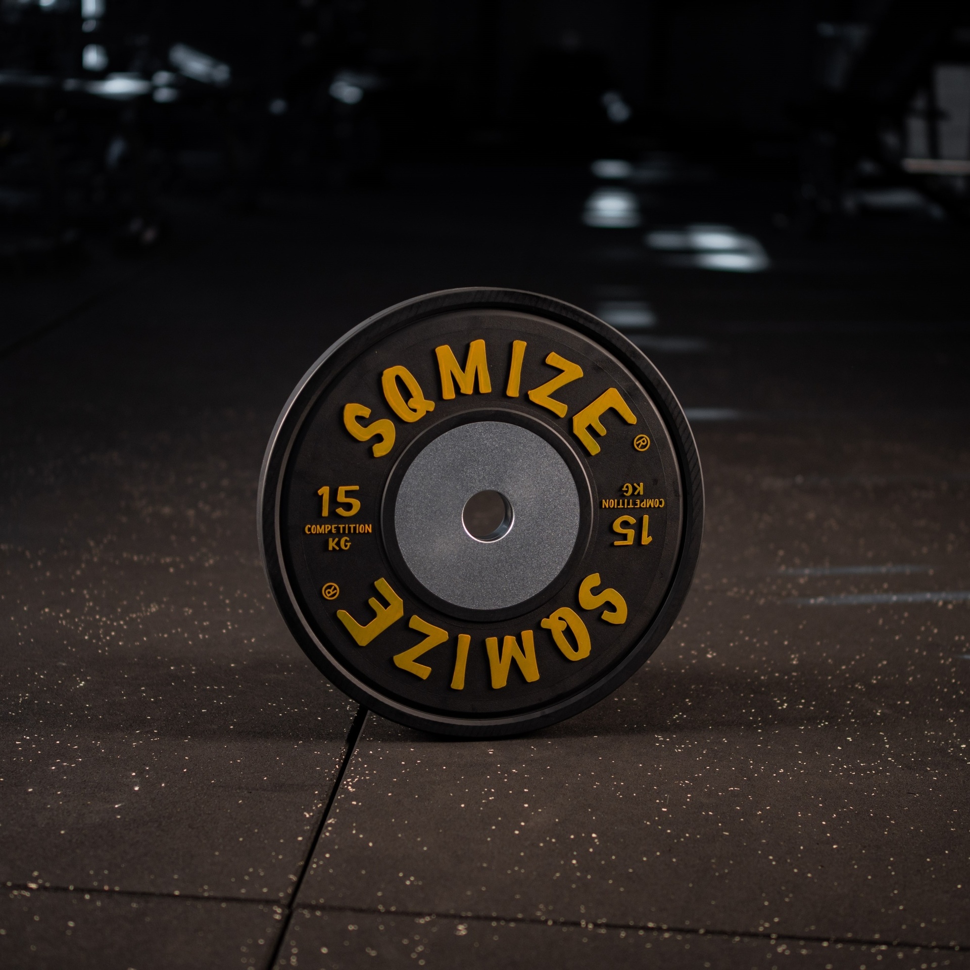 Premium Bison Black Competition Bumper Plate Set SQMIZE® V-CompBP90, 90 kg