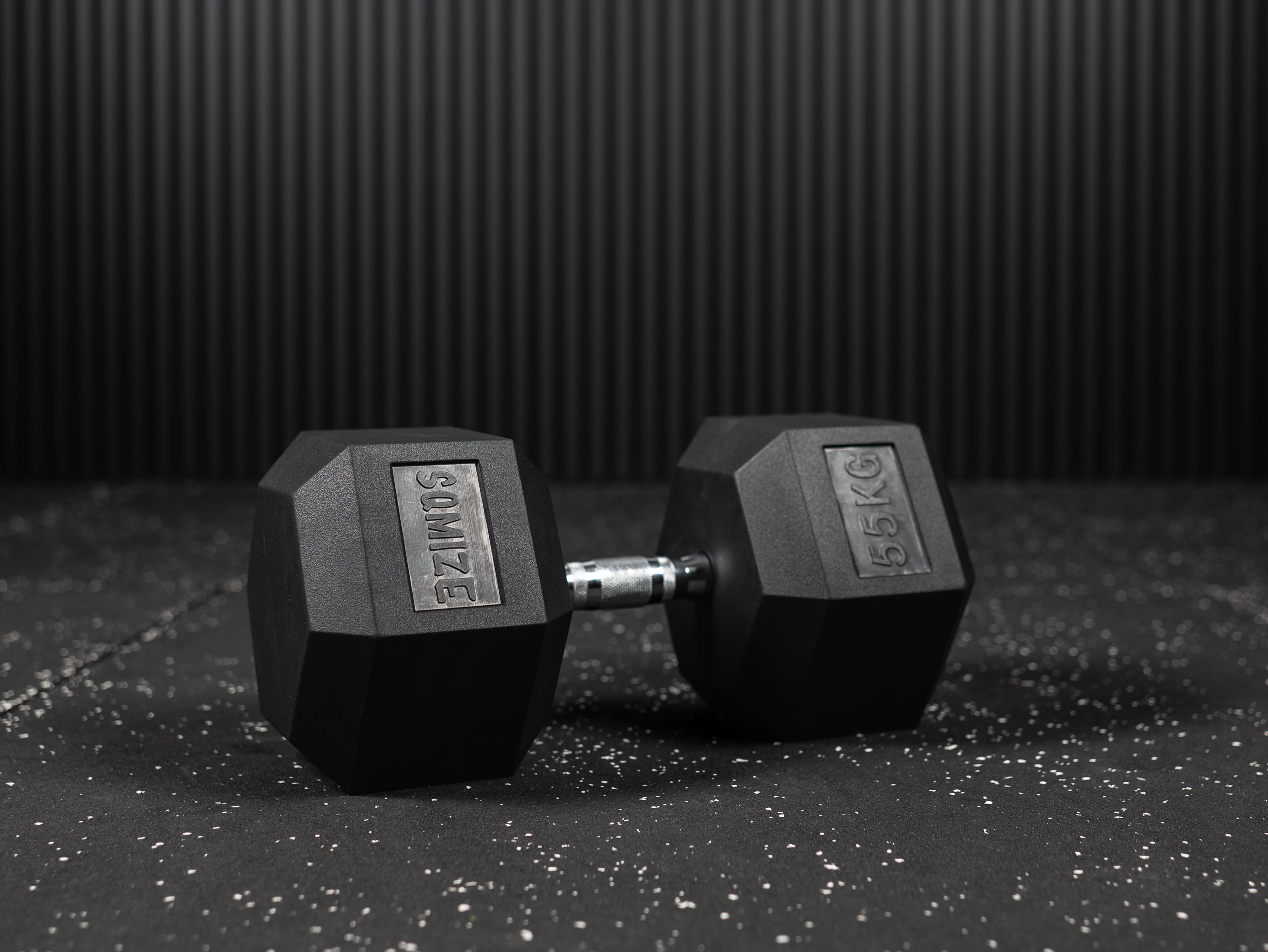 Hex Dumbbell SQMIZE® HDBR55, gummiert, 55 kg