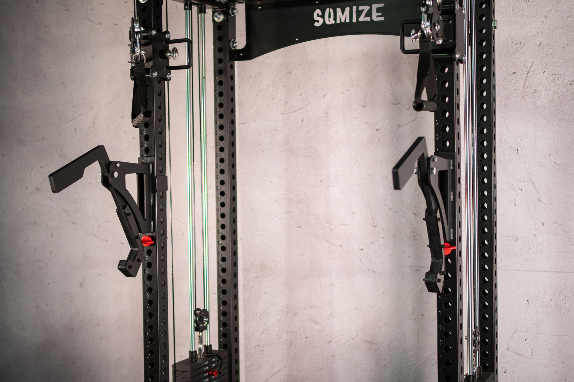 Twin-Power Gym SQMIZE® ELITE CLUB SQ-S855-90, Kabelzugstation & Half Rack, Höhe 215 cm, Price Special