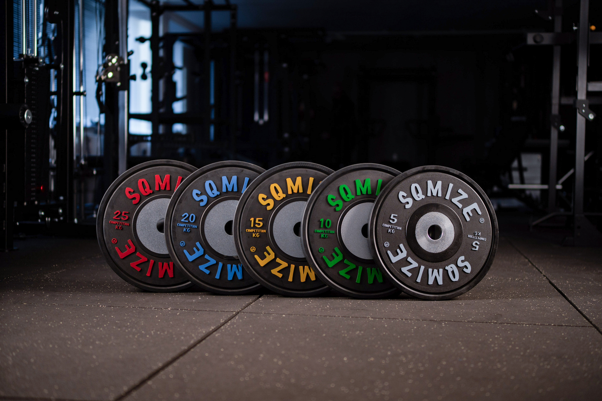 Premium Bison Black Competition Bumper Plate Set SQMIZE® V-CompBP140, 140 kg